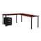 Kee Desking Kee L-Desks with Storage, 66 D X 29 H, 72 W X Wood, Metal MLSPM722442CHBPBK - alternate 1
